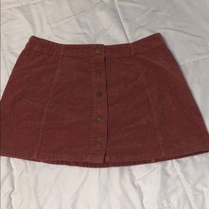 Corduroy button up skirt